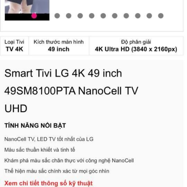 Smart TV LG 4K 49 Inch 49SM8100PTA NanoCell TV UHD dùng có ổn không?